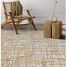 Tapis moderne abstrait ocre et blanc Brasilia