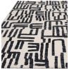 Tapis moderne abstrait noir et blanc script Brasilia