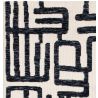 Tapis moderne abstrait noir et blanc script Brasilia