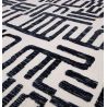 Tapis moderne abstrait noir et blanc script Brasilia
