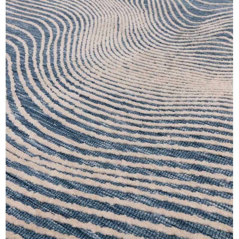 Tapis design abstrait bleu et blanc Magnitude Brasilia