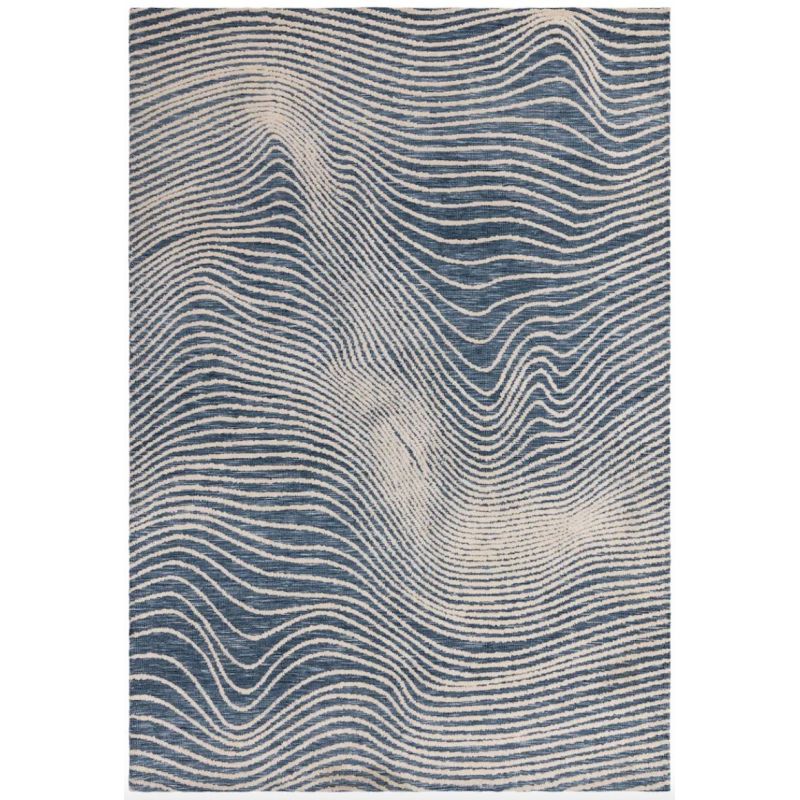 Tapis design abstrait bleu et blanc Magnitude Brasilia