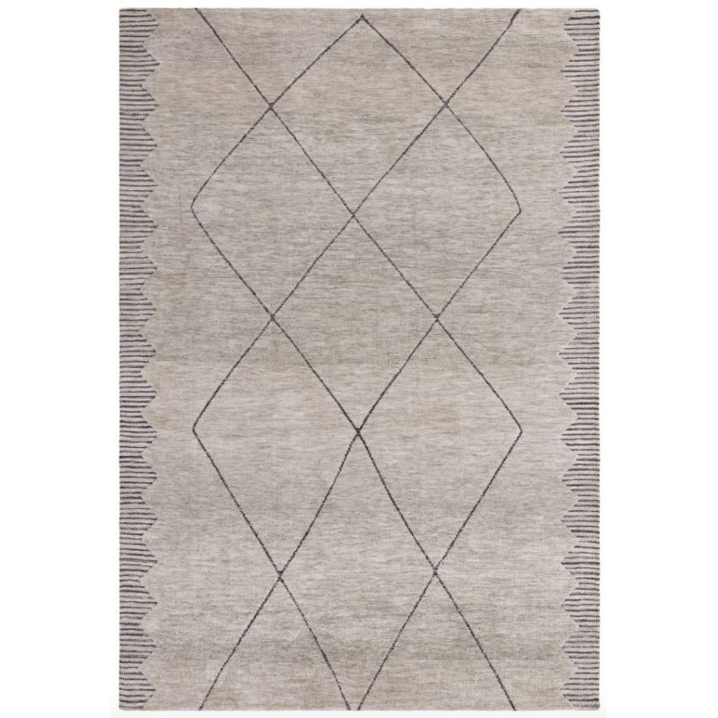 Tapis moderne en microfibre gris Diamant Brasilia