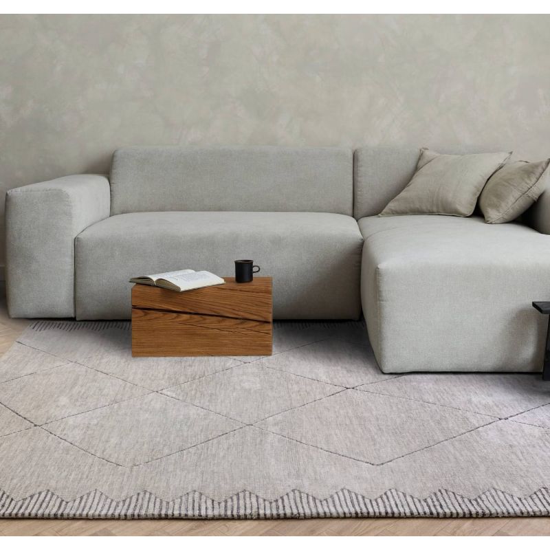 Tapis moderne en microfibre gris Diamant Brasilia