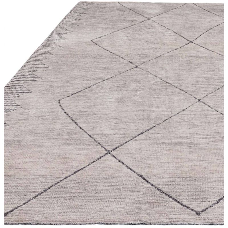 Tapis moderne en microfibre gris Diamant Brasilia