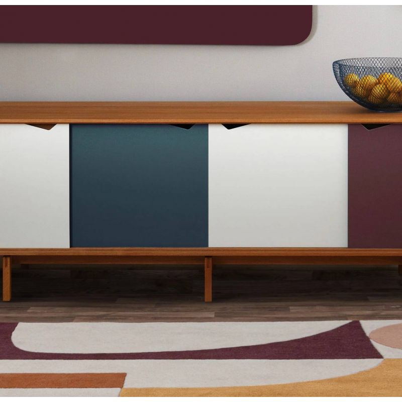 Tapis en laine contemporain multicolore Connect Oleniok