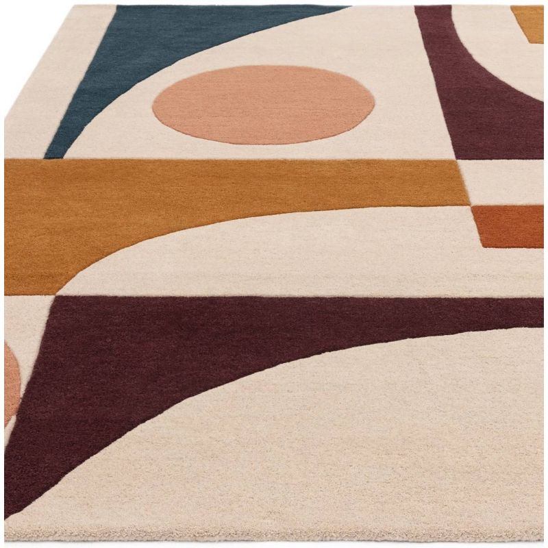 Tapis en laine contemporain multicolore Connect Oleniok