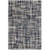 Tapis moderne abstrait bleu et blanc Print Brasilia
