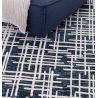 Tapis moderne abstrait bleu et blanc Print Brasilia