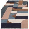 Tapis moderne forme originale pure laine beige et bleu Kansas