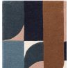 Tapis moderne forme originale pure laine beige et bleu Kansas