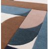 Tapis moderne forme originale pure laine beige et bleu Kansas