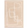 Tapis de salon abstrait en laine et viscose beige sable Iquitos