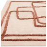 Tapis de salon abstrait en laine et viscose beige et cuivre Iquitos