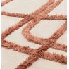 Tapis de salon abstrait en laine et viscose beige et cuivre Iquitos