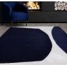 Tapis haut de gamme en laine et viscose indigo Santiago