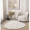 Tapis forme organique en laine de Nouvelle Zelande Blanc cassé Organia Ridge ambiance salon
