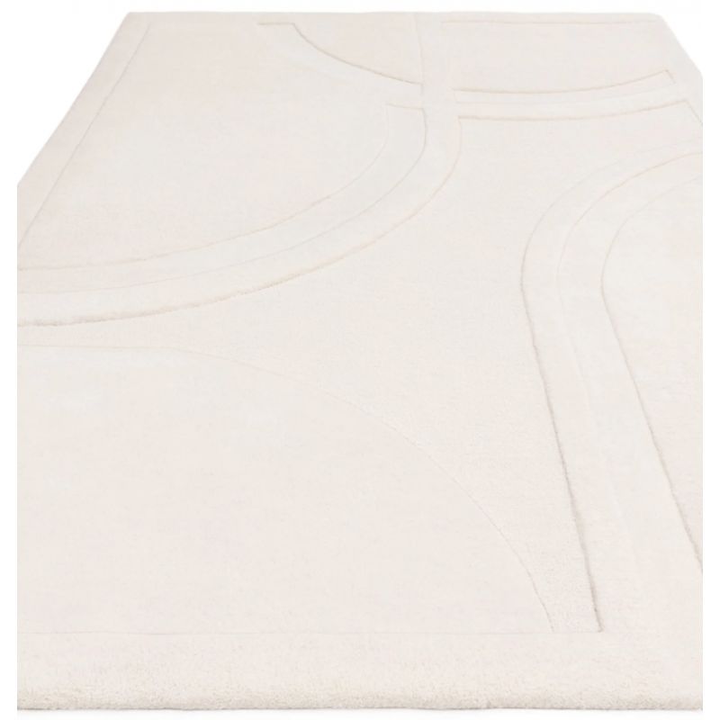 Tapis de salon en laine de Nouvelle Zelande Blanc cassé Organia Movement