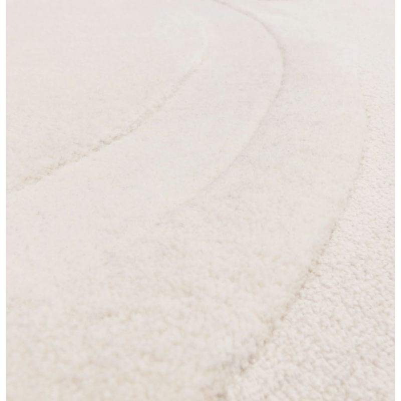 Tapis de salon en laine de Nouvelle Zelande Blanc cassé Organia Movement