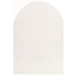 Tapis de salon original en pure laine Blanc cassé Organia Dome