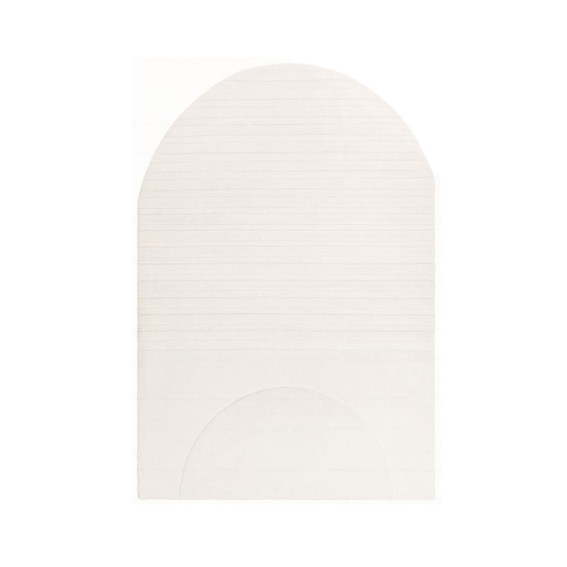 Tapis de salon original en pure laine Blanc cassé Organia Dome