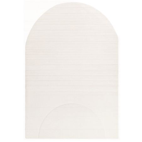 Tapis de salon original en pure laine Blanc cassé Organia Dome