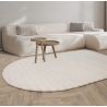 Tapis de salon original en pure laine Blanc cassé Organia Dome ambiance