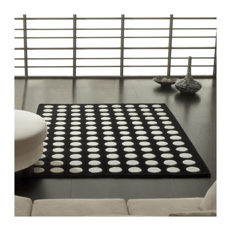 Tapis Design Pompons Noir et Blanc - CUT CUT