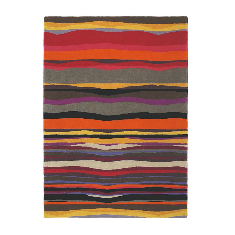 Tapis de bureau moderne en laine multicolore Estella Summer