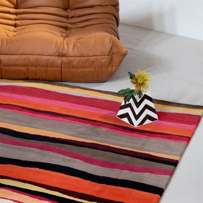 Tapis de bureau moderne en laine multicolore Estella Summer