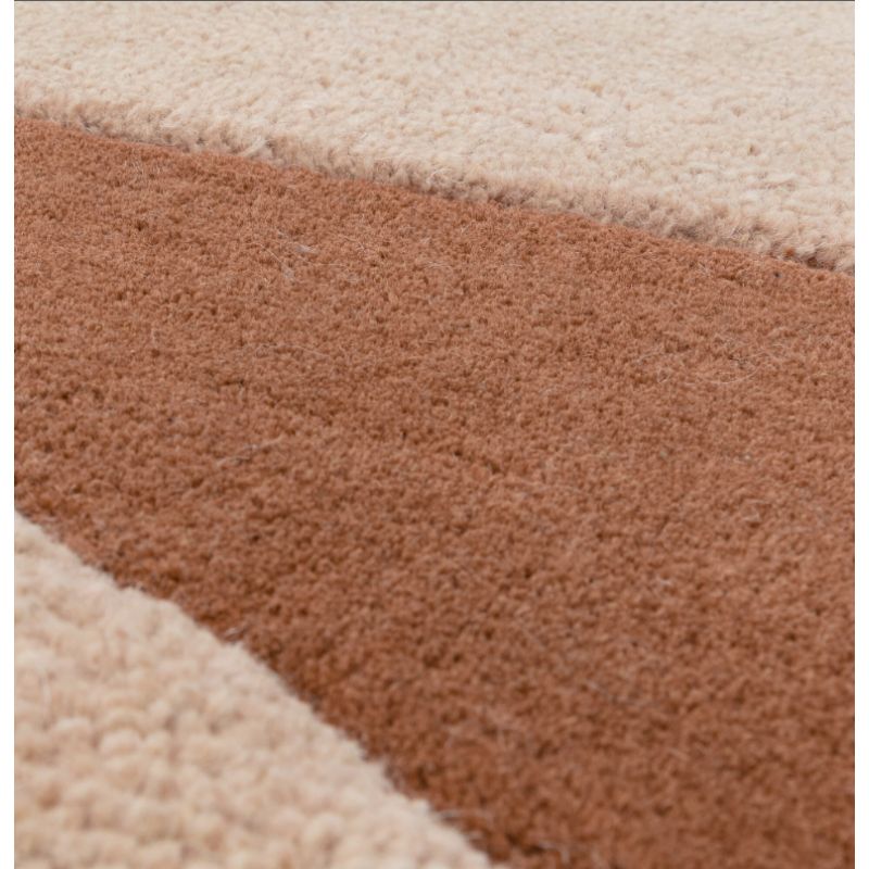Tapis de salon moderne pure laine terracotta et rose blush Colombia Collage zoom