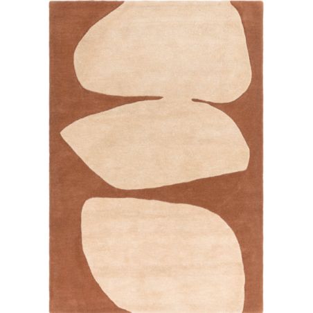 Tapis de salon moderne pure laine terracotta et rose blush Colombia Collage