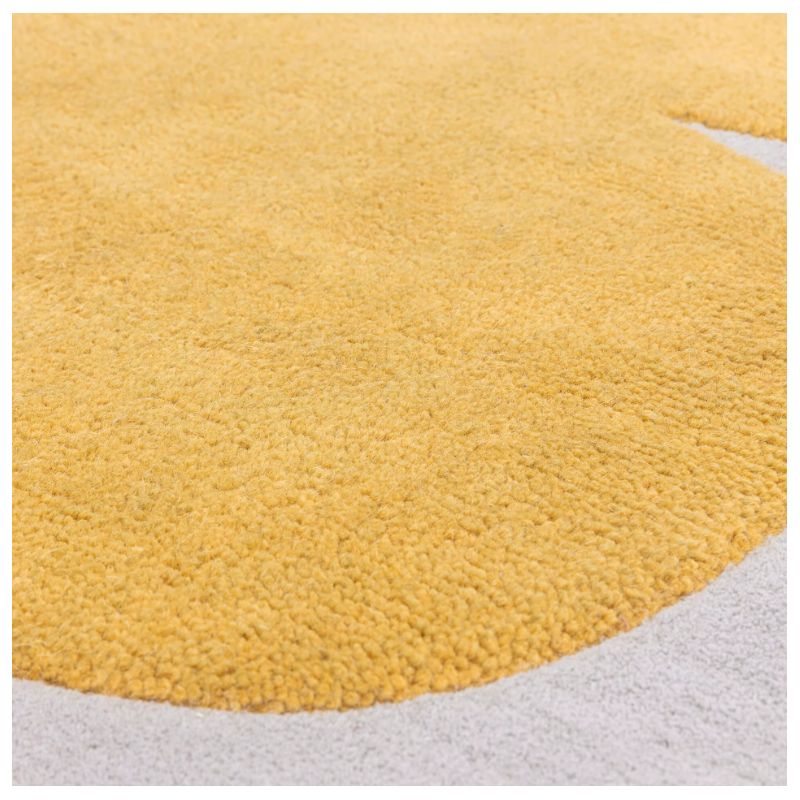 Tapis de salon pure laine ecru et or Colombia Sculpt couleur