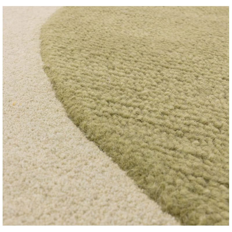 Tapis de salon pure laine vert Colombia Reflect