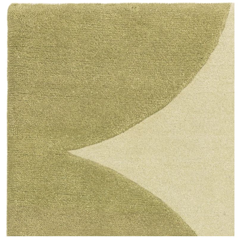 Tapis de salon pure laine vert Colombia Reflect