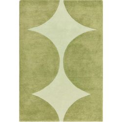 Tapis de salon pure laine vert Colombia Reflect