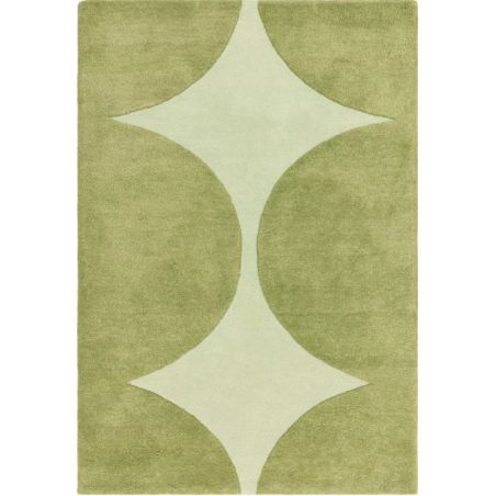 Tapis de salon pure laine vert Colombia Reflect