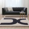 Tapis de salon pure laine noir et ivoire Colombia Balance salon