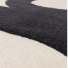 Tapis de salon pure laine noir et ivoire Colombia Balance hauteur