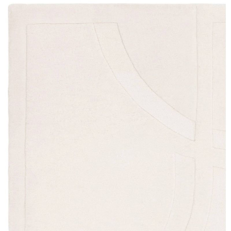 Tapis de salon en laine de Nouvelle Zelande Blanc cassé Organia Movement