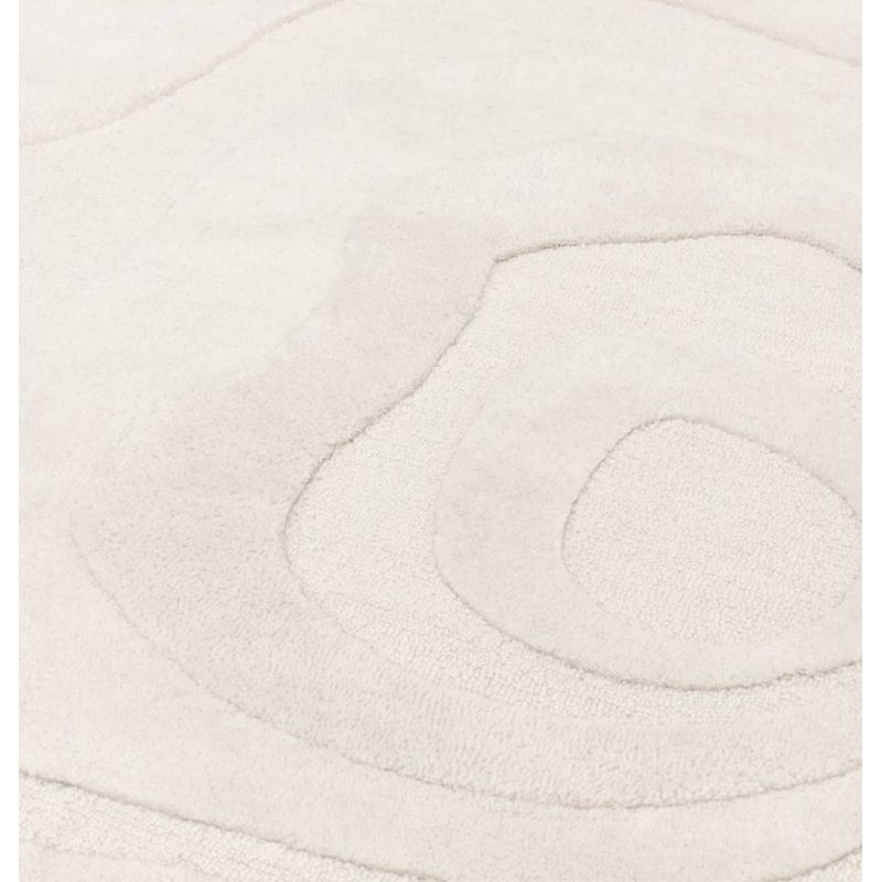Tapis forme organique en laine de Nouvelle Zelande Blanc cassé Organia Surge