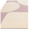 Tapis de salon pure laine écru et mauve Colombia Pebble