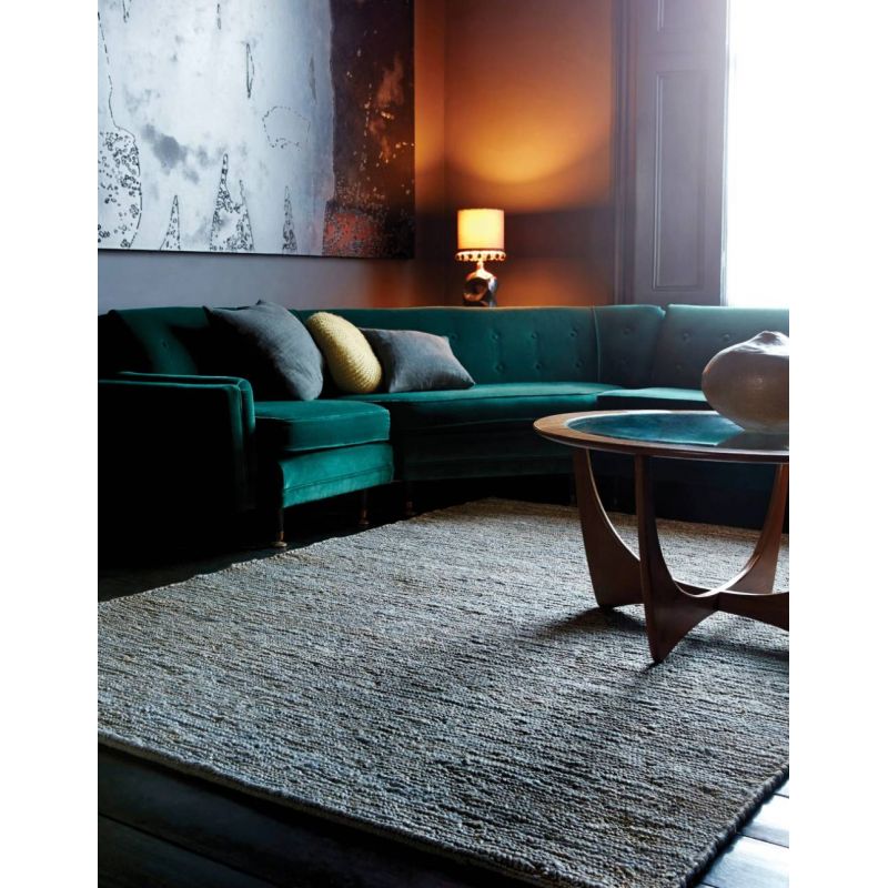 Tapis original intérieur-extérieur en jute Epinettes Argent