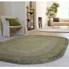 Tapis ovale en laine et viscose Kaki Hugh