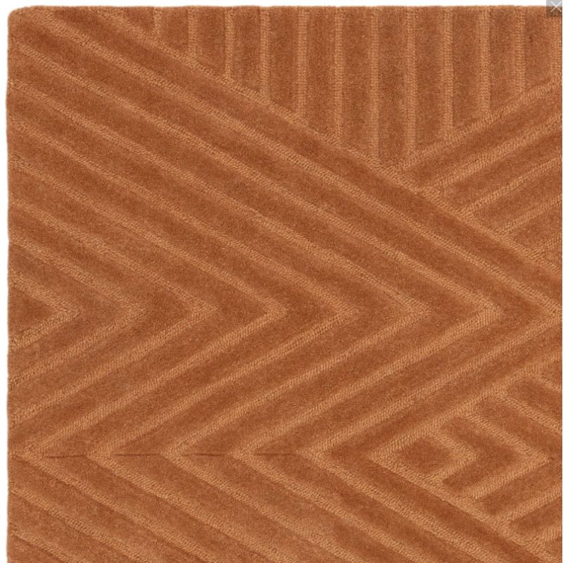 Tapis moderne en relief en laine terracotta Halifax detail