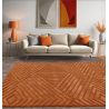 Tapis moderne en relief en laine terracotta Halifax salon