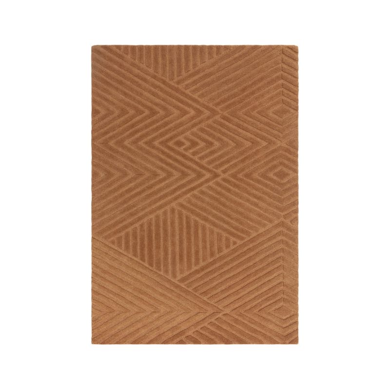 Tapis moderne en relief en laine terracotta Halifax