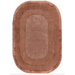 Tapis ovale en laine et viscose Terracotta Hugh