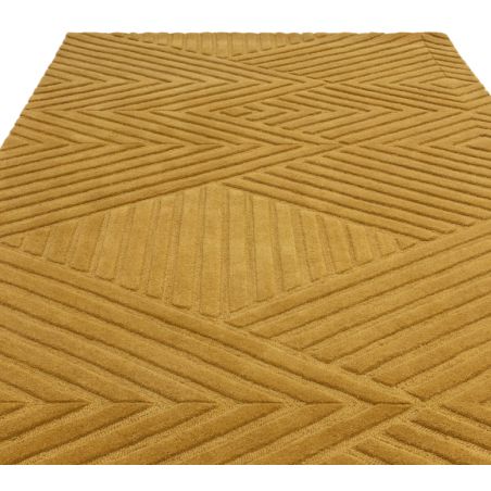Tapis moderne en relief en laine ocre Halifax dessins Tapis moderne en relief en laine ocre Halifax dessins