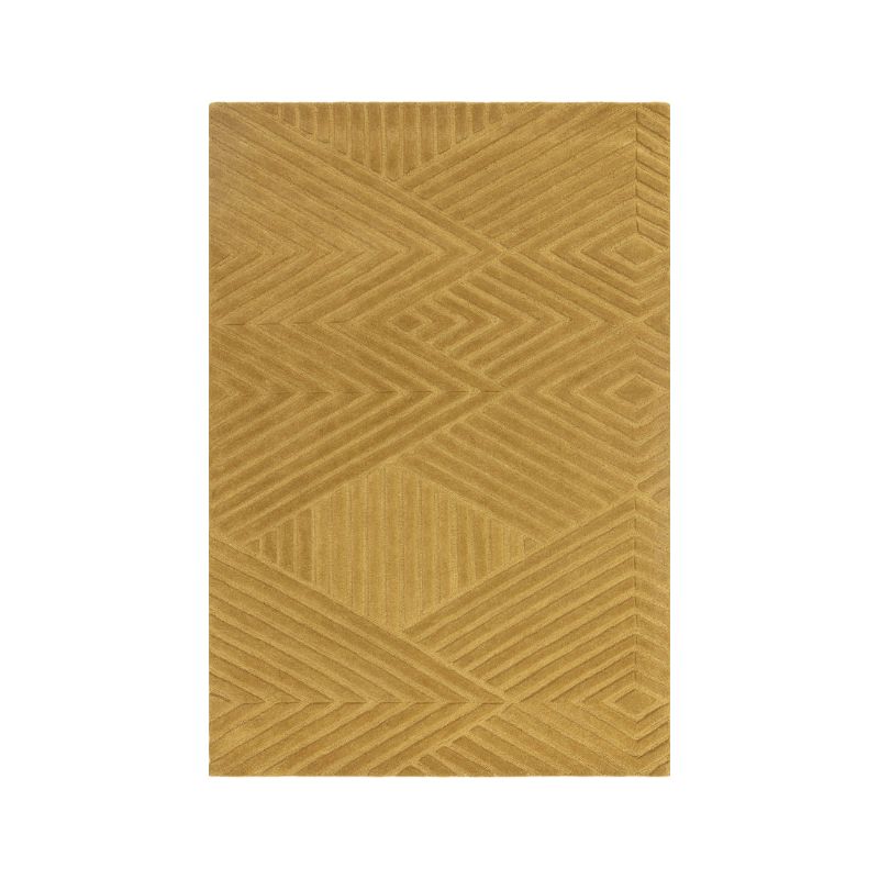 Tapis moderne en relief en laine ocre Halifax